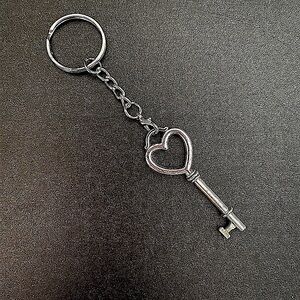 Heart Key Silver Keychain Bagcharm